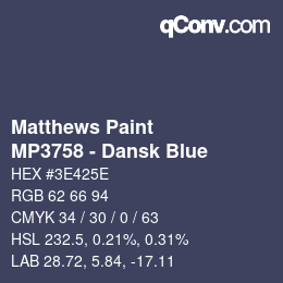 カラーコード: Matthews Paint - MP3758 - Dansk Blue | qconv.com