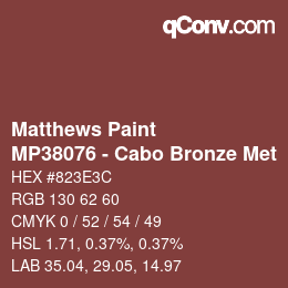 Farbcode: Matthews Paint - MP38076 - Cabo Bronze Met | qconv.com
