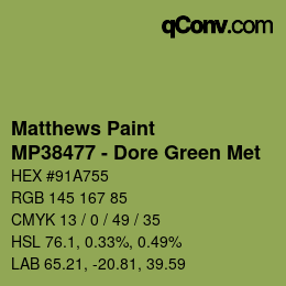 Farbcode: Matthews Paint - MP38477 - Dore Green Met | qconv.com