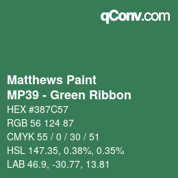 Farbcode: Matthews Paint - MP39 - Green Ribbon | qconv.com
