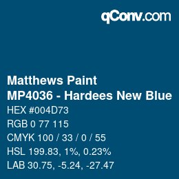 Color code: Matthews Paint - MP4036 - Hardees New Blue | qconv.com