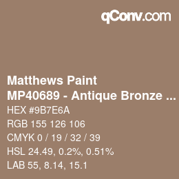 カラーコード: Matthews Paint - MP40689 - Antique Bronze Mica | qconv.com