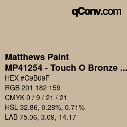 Farbcode: Matthews Paint - MP41254 - Touch O Bronze Met | qconv.com