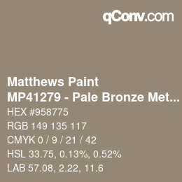 Código de color: Matthews Paint - MP41279 - Pale Bronze Metallic | qconv.com