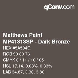Farbcode: Matthews Paint - MP41313SP - Dark Bronze | qconv.com