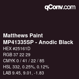 Farbcode: Matthews Paint - MP41335SP - Anodic Black | qconv.com