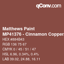 Farbcode: Matthews Paint - MP41376 - Cinnamon Copper Met | qconv.com