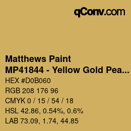 Color code: Matthews Paint - MP41844 - Yellow Gold Pearl | qconv.com