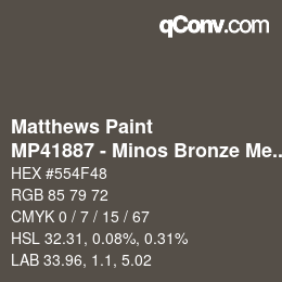カラーコード: Matthews Paint - MP41887 - Minos Bronze Met | qconv.com