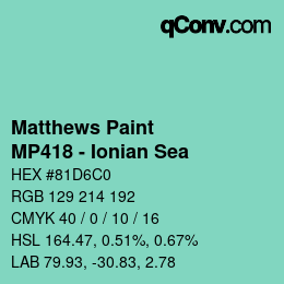 Farbcode: Matthews Paint - MP418 - Ionian Sea | qconv.com
