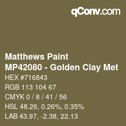 Farbcode: Matthews Paint - MP42080 - Golden Clay Met | qconv.com