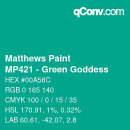 Color code: Matthews Paint - MP421 - Green Goddess | qconv.com
