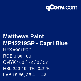 Farbcode: Matthews Paint - MP42219SP - Capri Blue | qconv.com