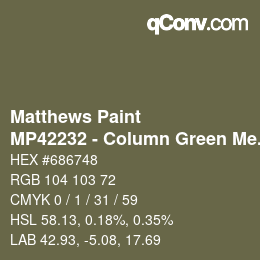 Code couleur: Matthews Paint - MP42232 - Column Green Met | qconv.com