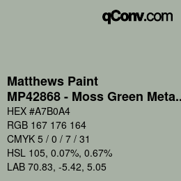 Code couleur: Matthews Paint - MP42868 - Moss Green Metallic | qconv.com