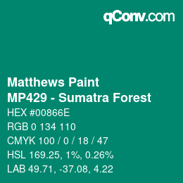 Código de color: Matthews Paint - MP429 - Sumatra Forest | qconv.com