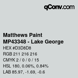 Color code: Matthews Paint - MP43348 - Lake George | qconv.com