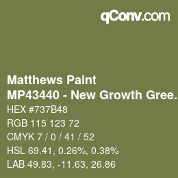 Color code: Matthews Paint - MP43440 - New Growth Green Met | qconv.com