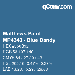 カラーコード: Matthews Paint - MP4348 - Blue Dandy | qconv.com