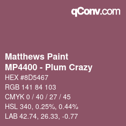 Color code: Matthews Paint - MP4400 - Plum Crazy | qconv.com