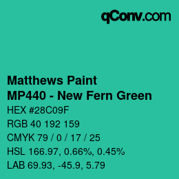 Color code: Matthews Paint - MP440 - New Fern Green | qconv.com