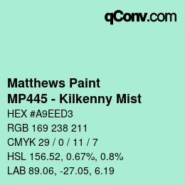 Código de color: Matthews Paint - MP445 - Kilkenny Mist | qconv.com