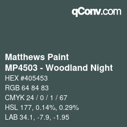 Color code: Matthews Paint - MP4503 - Woodland Night | qconv.com