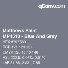 Código de color: Matthews Paint - MP4510 - Blue And Grey | qconv.com