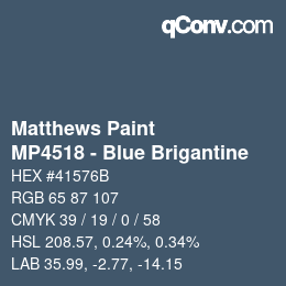 Farbcode: Matthews Paint - MP4518 - Blue Brigantine | qconv.com