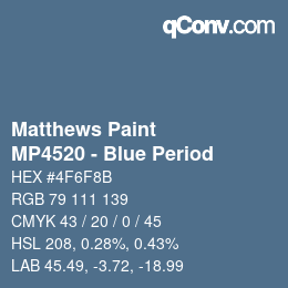 Código de color: Matthews Paint - MP4520 - Blue Period | qconv.com