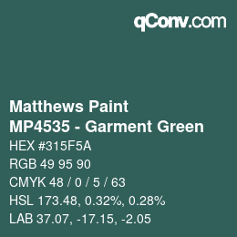 カラーコード: Matthews Paint - MP4535 - Garment Green | qconv.com