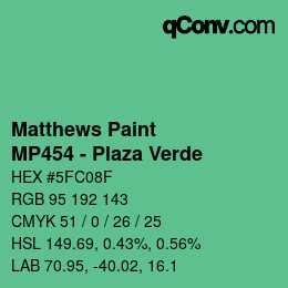 カラーコード: Matthews Paint - MP454 - Plaza Verde | qconv.com