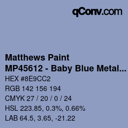 カラーコード: Matthews Paint - MP45612 - Baby Blue Metallic | qconv.com