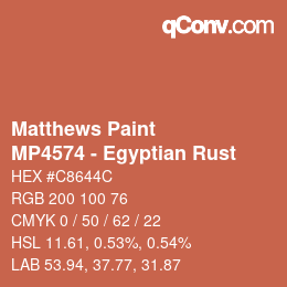 Código de color: Matthews Paint - MP4574 - Egyptian Rust | qconv.com