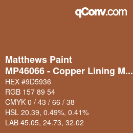 Farbcode: Matthews Paint - MP46066 - Copper Lining Met | qconv.com