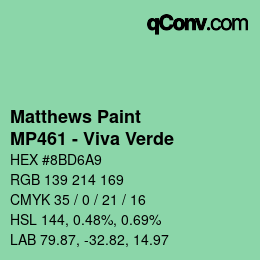 Farbcode: Matthews Paint - MP461 - Viva Verde | qconv.com
