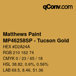 Color code: Matthews Paint - MP46258SP - Tucson Gold | qconv.com