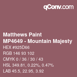 Color code: Matthews Paint - MP4649 - Mountain Majesty | qconv.com