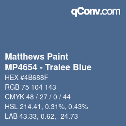 Farbcode: Matthews Paint - MP4654 - Tralee Blue | qconv.com