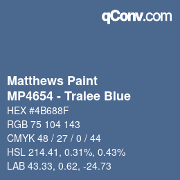 カラーコード: Matthews Paint - MP4654 - Tralee Blue | qconv.com
