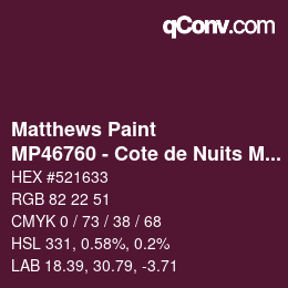 Código de color: Matthews Paint - MP46760 - Cote de Nuits Met | qconv.com