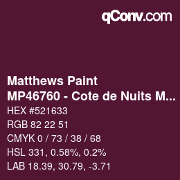 カラーコード: Matthews Paint - MP46760 - Cote de Nuits Met | qconv.com