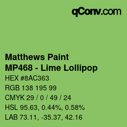 Code couleur: Matthews Paint - MP468 - Lime Lollipop | qconv.com