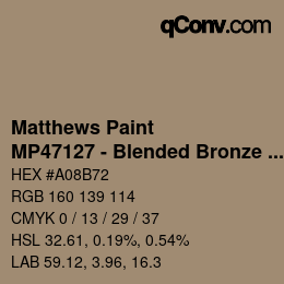 Color code: Matthews Paint - MP47127 - Blended Bronze Met | qconv.com