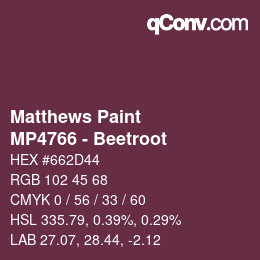 Color code: Matthews Paint - MP4766 - Beetroot | qconv.com