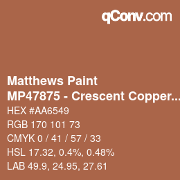 Farbcode: Matthews Paint - MP47875 - Crescent Copper Met | qconv.com