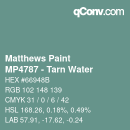 Color code: Matthews Paint - MP4787 - Tarn Water | qconv.com