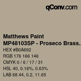Color code: Matthews Paint - MP48103SP - Proseco Brass Alloy | qconv.com
