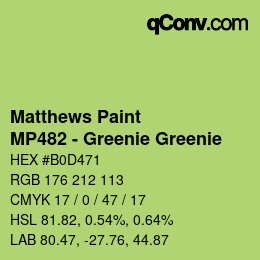 Code couleur: Matthews Paint - MP482 - Greenie Greenie | qconv.com