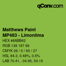 Color code: Matthews Paint - MP483 - Limonlima | qconv.com